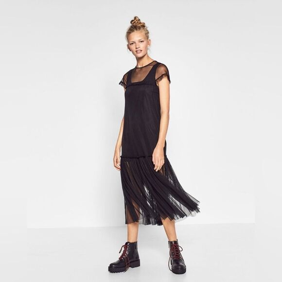 Zara Dresses & Skirts - Zara Tulle Midi Dress